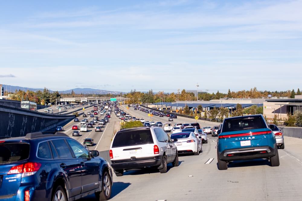 California drivers on highway.