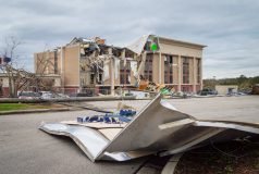 aftermath of tornado damage