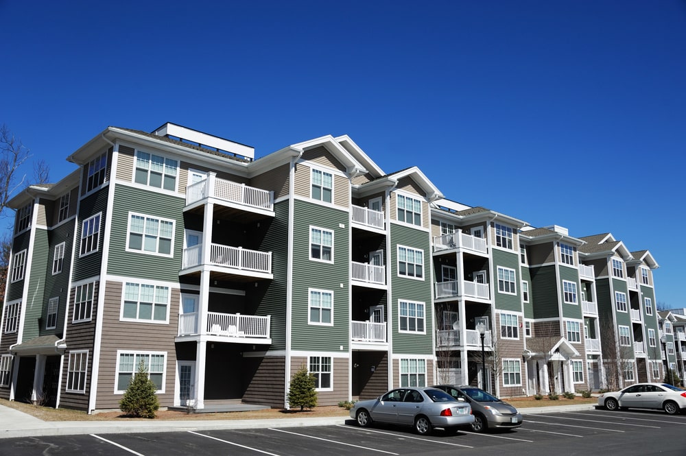 Apartment house block in California