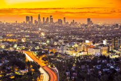 Los Angeles city scape in the morning