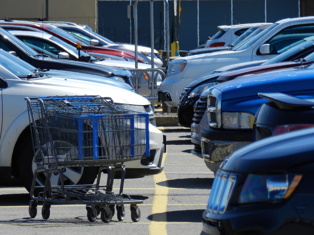 Shopping carts pose a danger to your car in the parking lot - cheap car insurance in California