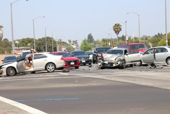 A multi-car accident in California - cheap car insurance.