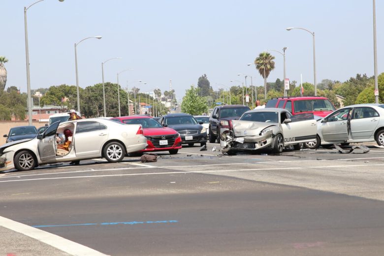 A multi-car accident in California - cheap car insurance.