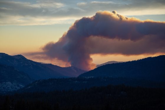 Wildfire Smoke at Sunset in California