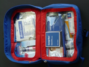 unzipped first aid kit