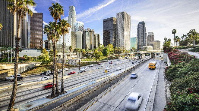 Freeway in downtown Los Angeles