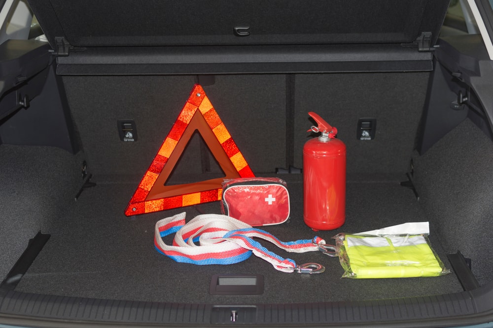 car emergency kit in trunk
