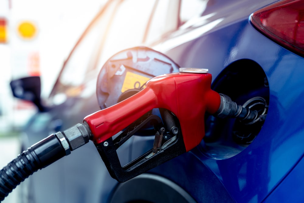 gas tank in car